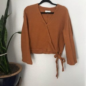Madewell Burnt Orange Wrap Top - NWOT